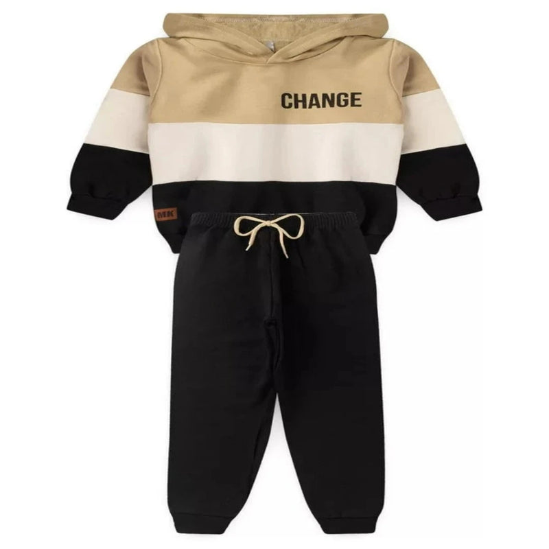 Conjunto Infantil Masculino Moletom Peluciado Change - Bege