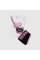 Conjunto Infantil Verão Feminino Wild Life 08 - Branco