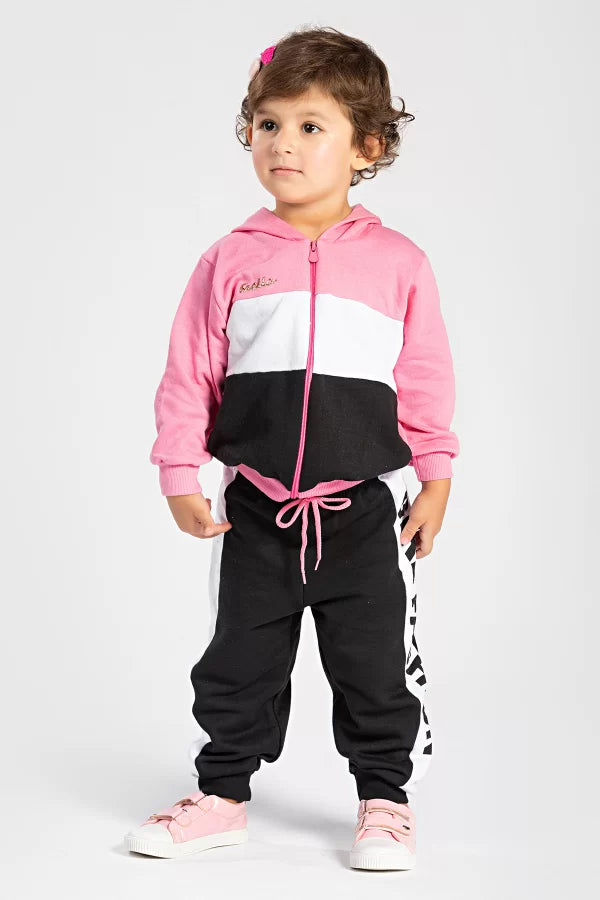 Conjunto Moletom Peluciado Infantil Feminino Girl Fashion - Rosa