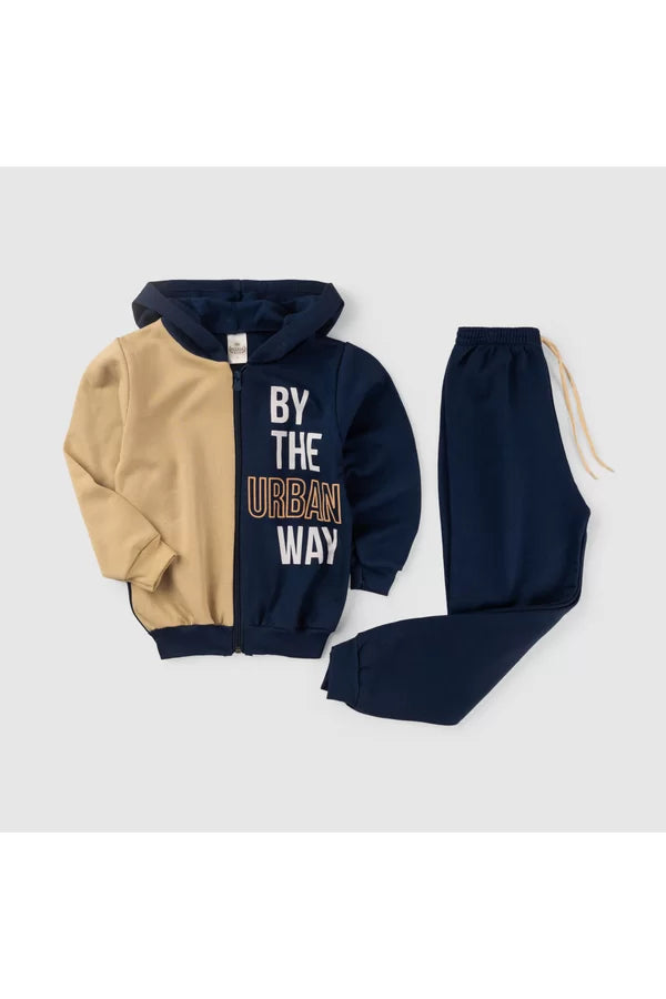 Conjunto Moletom Peluciado Infantil Masculino Urban - Marinho