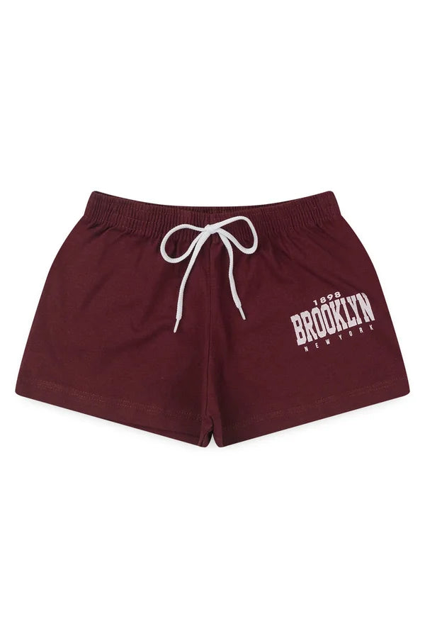 Conjunto Cropped Infantil Verão Feminino Brooklyn Faella - Vinho