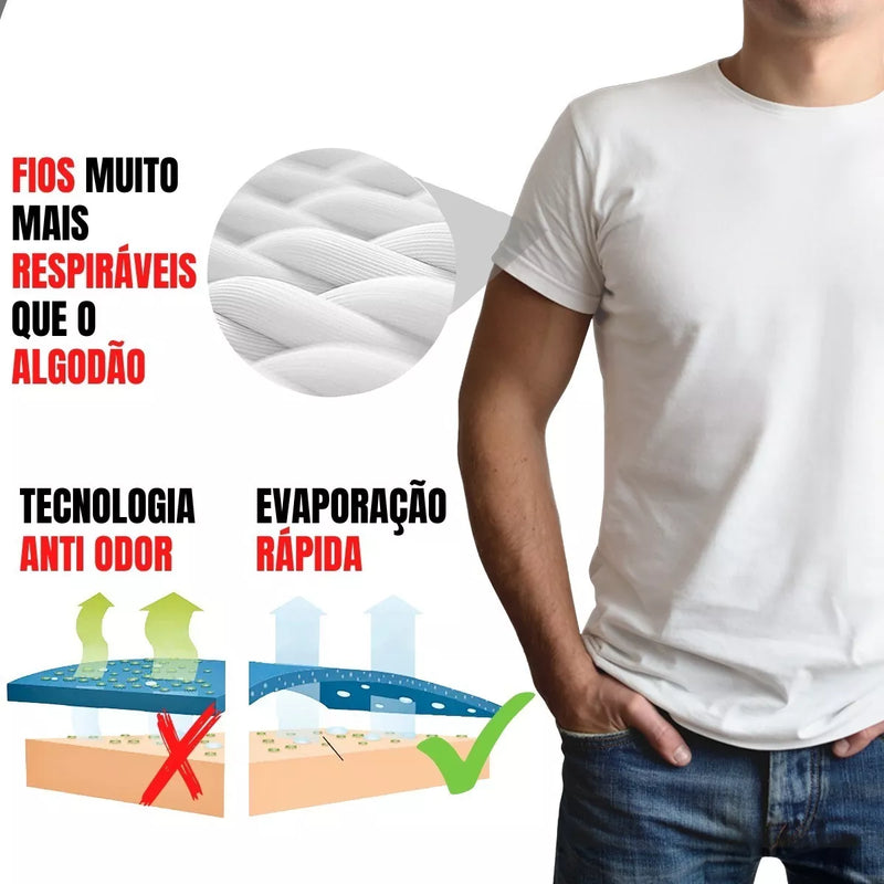 Camiseta Básica Masculina Dry Fit Lisa Tradicional