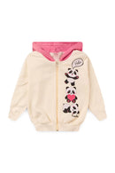 Conjunto Moletom Peluciado Infantil Feminino Pandas - Off-White