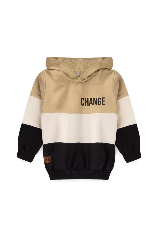 Conjunto Infantil Masculino Moletom Peluciado Change - Bege