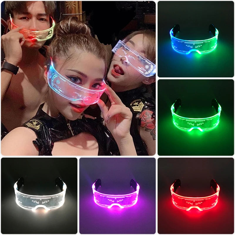 Luminous Colorful LED Light Up Glasses Luz de Neon Brilhante, Cool Flashing, Óculos de festa para boate, DJ, Dance Party Decor