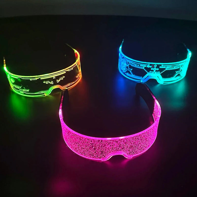 Luminous Colorful LED Light Up Glasses Luz de Neon Brilhante, Cool Flashing, Óculos de festa para boate, DJ, Dance Party Decor