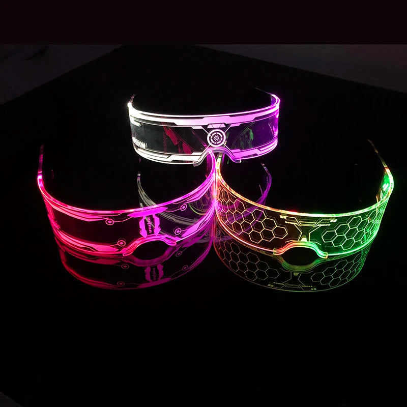 Luminous Colorful LED Light Up Glasses Luz de Neon Brilhante, Cool Flashing, Óculos de festa para boate, DJ, Dance Party Decor