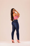 Calça jeans feminina skinny com lycra