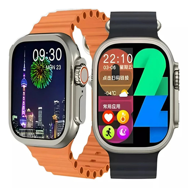 Smartwatch W69 Ultra Max Series 9 Amoled Nfc+pulseira Ocean Cor Preto Titânium